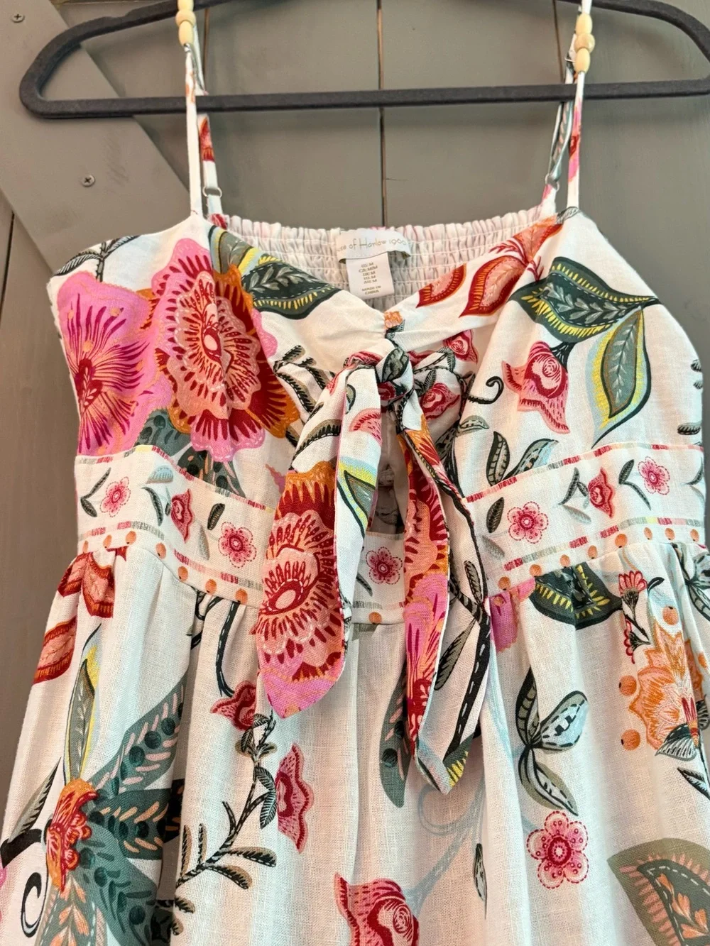 House of Harlow 1960 White Maxi Skirt with Pink & Green Floral Print - Picture 2 of 7